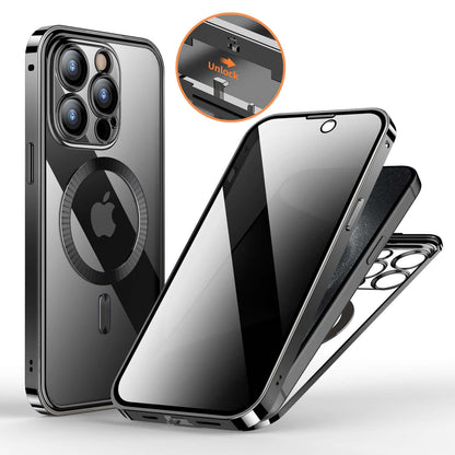 Dropshipman magnetic anti-spy phone case with black sleek design and privacy screen for iPhone