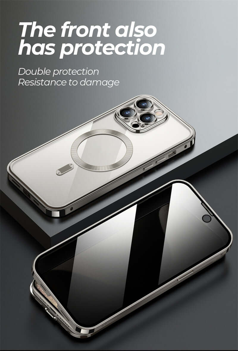 Dropshipman magnetic anti-spy phone case with double protection and damage resistance for iPhone