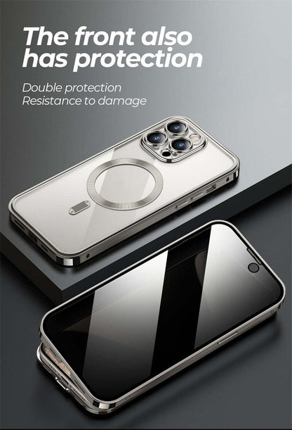Dropshipman magnetic anti-spy phone case with double protection and damage resistance for iPhone