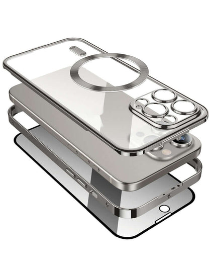 Dropshipman magnetic anti-spy phone case with clear back and metal ring for secure protection