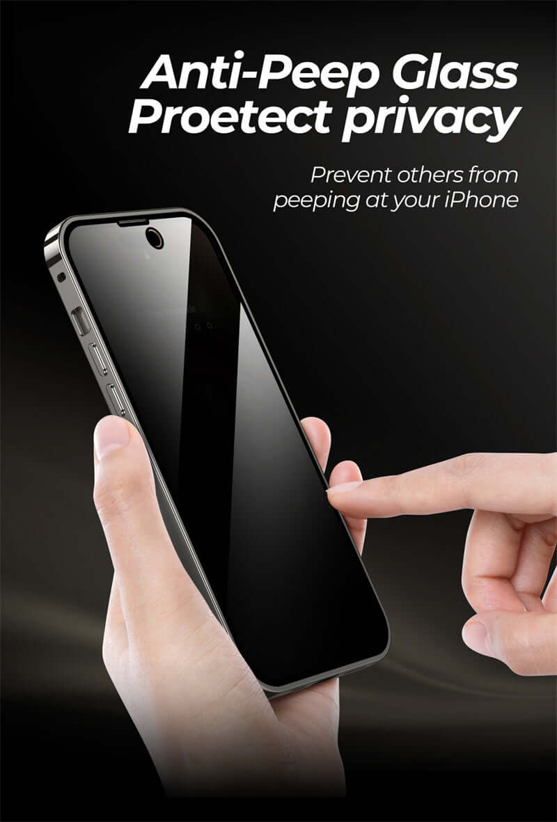 Dropshipman magnetic anti-spy phone case with anti-peep glass to protect iPhone privacy
