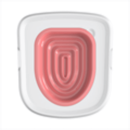 Top view of the pink component of the Dropshipman Upgraded Cat Toilet Trainer Tray, part of the cat toilet training kit.
