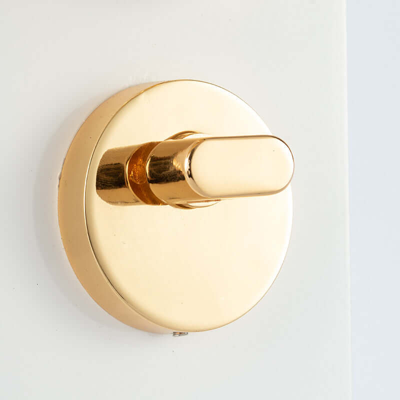 Close-up of the gold handle from the Smart Fingerprint Door Lock, featuring a minimalist design and advanced unlocking options.