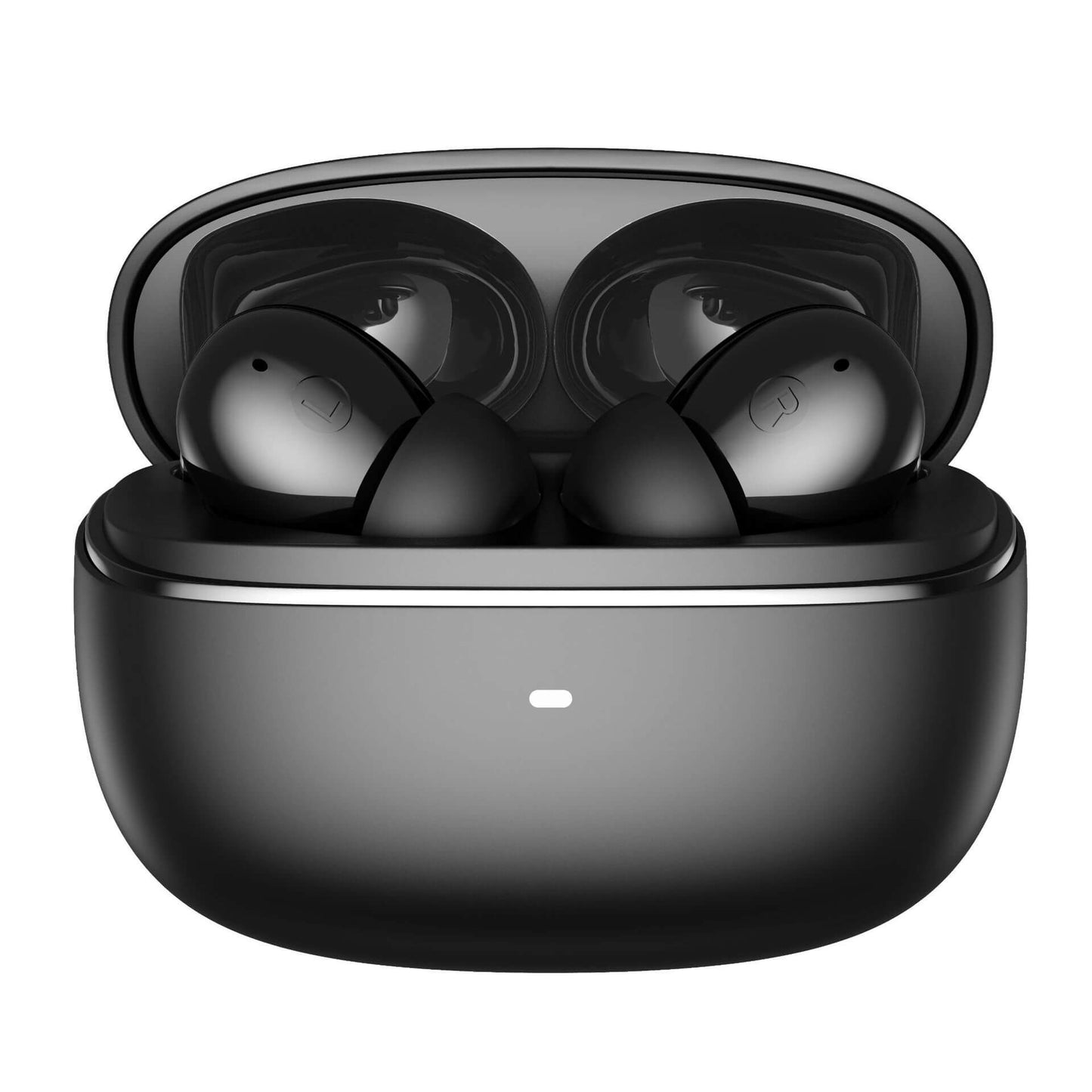 Dropshipman black waterproof Bluetooth headphones in compact charging case with sleek design