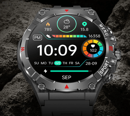 Eprolo waterproof fitness smartwatch for men with heart rate monitor and weather display