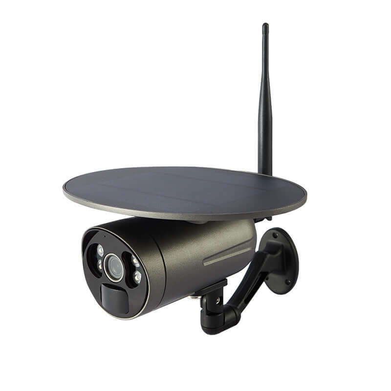 Dropshipman weatherproof smart outdoor camera with solar panel and wireless antenna