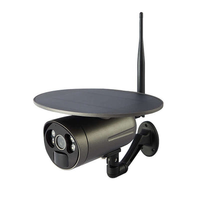 Dropshipman weatherproof smart outdoor camera with solar panel and wireless antenna