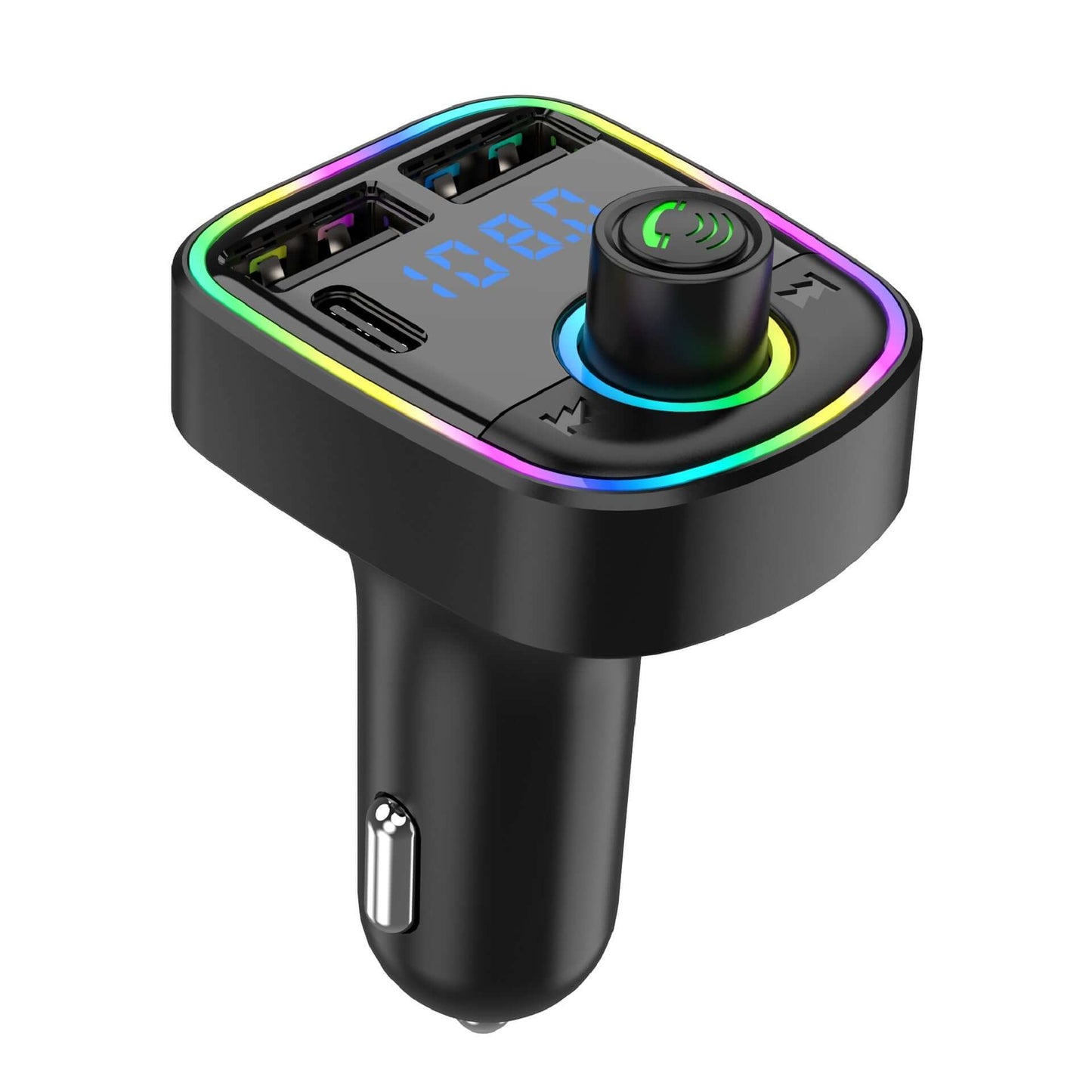 Dropshipman wireless car audio transmitter with LED display and multiple USB ports for charging