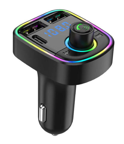 Dropshipman wireless car audio transmitter with LED display and dual USB ports for car charging