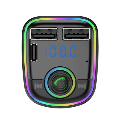Dropshipman wireless car audio transmitter with dual USB ports and LED frequency display