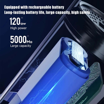 Diagram of the rechargeable battery in the Dropshipman Wireless Car Vacuum Cleaner, illustrating long-lasting power and capacity for efficient cleaning.