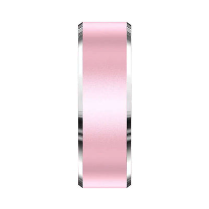 Pink Xiaomi smart ring fitness tracker with silver edges and sleek modern design by eprolo